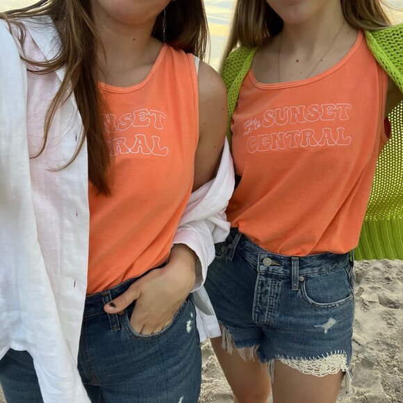 Inner Thoughts Orange "Take Me To Sunset Central" Embroidered Tank Top - Picture 5 of 6